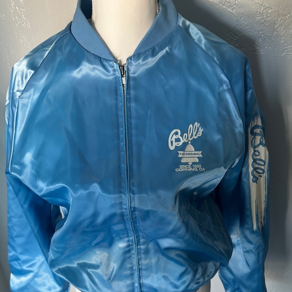 Women's Shiny Blue Bomber Jacket - Picture 7 of 7